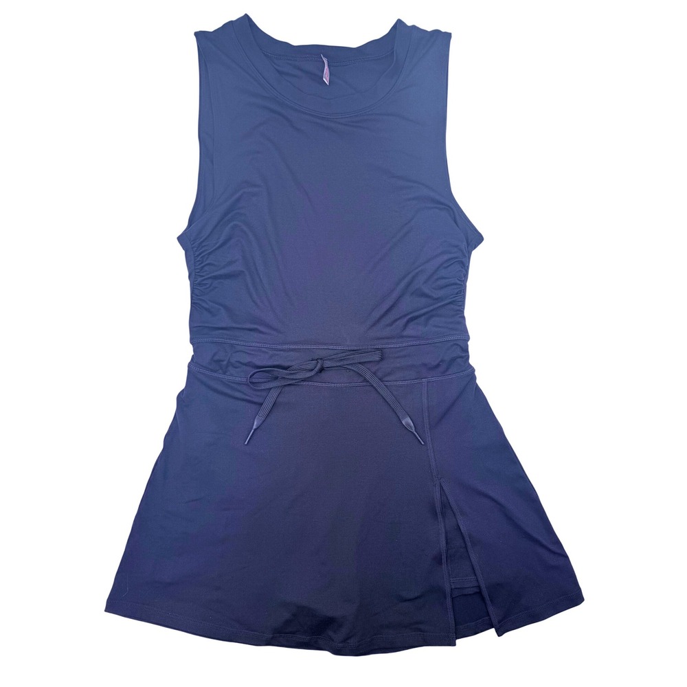 FP Movement Easy Does It Dress Dark Blue Sleeveless Drawstring Active Dress